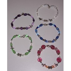 'Alpaca Silver' and Glass Bead Bracelets